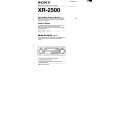 SONY XR-2500 Owner's Manual