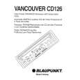 BLAUPUNKT VANCOUVER CD126 Owner's Manual