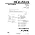 SONY MHCGRX20 Service Manual