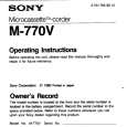SONY M-770V Owner's Manual