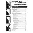 ZOOM 708II BASS Owner's Manual