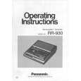 PANASONIC RR930 Owner's Manual