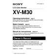 SONY XV-M30 Owner's Manual