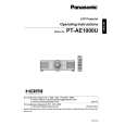 PANASONIC PTAE1000U Owner's Manual