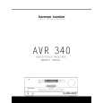 HARMAN KARDON AVR340 Owner's Manual