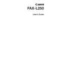 CANON FAXL250 Owner's Manual