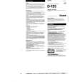 SONY D-125 Owner's Manual