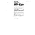 SONY RME80 Owner's Manual
