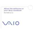 SONY PCG-FX801 VAIO Software Manual
