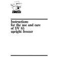 ZANUSSI DV85 Owner's Manual