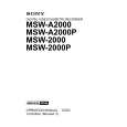 SONY MSW-A2000 Owner's Manual