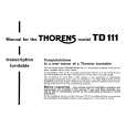 THORENS TD111 Owner's Manual