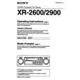 SONY XR-2900 Owner's Manual