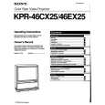 SONY KPR-46CX25 Owner's Manual