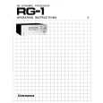 PIONEER RG-1 Owner's Manual