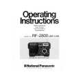 PANASONIC RF-2800 Owner's Manual
