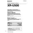 SONY XR-U500 Owner's Manual