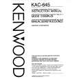 KENWOOD KAC645 Owner's Manual