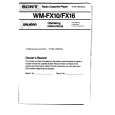 SONY WM-FX16 Owner's Manual