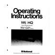 PANASONIC NVG21 Owner's Manual