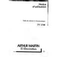 ARTHUR MARTIN ELECTROLUX TV3700X Owner's Manual
