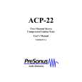 PRE SONUS ACP-22 Owner's Manual