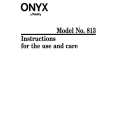 TRICITY BENDIX ONYX 813 Owner's Manual