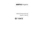ELEKTRA BREGENZ GI845CN Owner's Manual