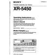 SONY XR-5450 Owner's Manual
