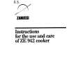 ZANUSSI ZE942 Owner's Manual