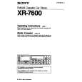 SONY XR-7600 Owner's Manual