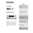 INTEGRA RDC7 Owner's Manual