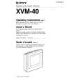 SONY XVM-40 Owner's Manual