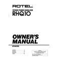 ROTEL RHQ10 Owner's Manual