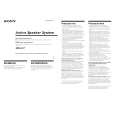 SONY SRSA27 Owner's Manual